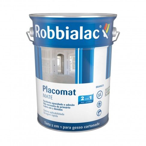 Tinta Placomat Interior Mate Branca 5l Tinta Placomat Interior Mate Branca 5l