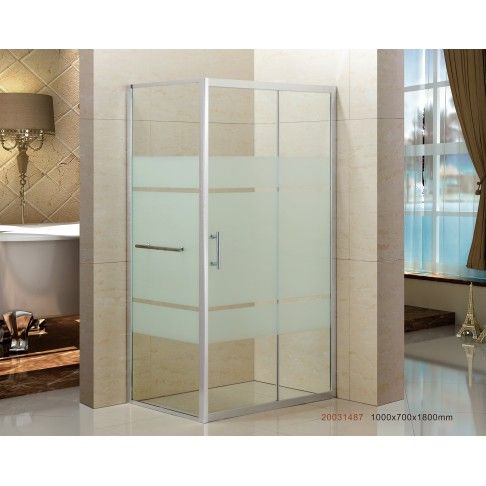 Cabine Ibiza 140x80cm Vidro Listado C/Toalheiro