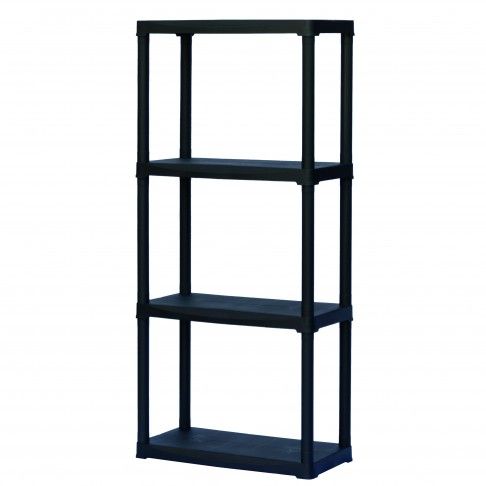 Estante Pvc 4 Prateleiras 133x60x30cm Preto Estante Pvc 4 Prateleiras 133x60x30cm Preto