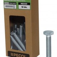Parafuso Sextavado Rosca Total DIN933 8.8 Zinco M8X60 - Caixa15 Parafuso Sextavado Rosca Total DIN933 8.8 Zinco M8X60 - Caixa15