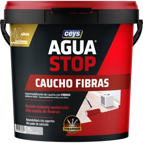 Aguastop Borracha Acrílica Fibras Cinza 5Kg Aguastop Borracha Acrílica Fibras Cinza 5Kg
