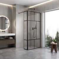 Painel Duche Perfis Pretos Painel Duche Perfis Pretos