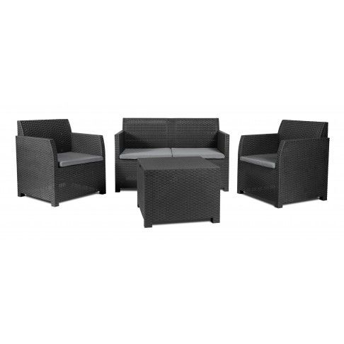 Conjunto Rattan Artemide Antracite 4 Lugares