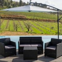 Conjunto Rattan Artemide Antracite 4 Lugares Conjunto Rattan Artemide Antracite 4 Lugares