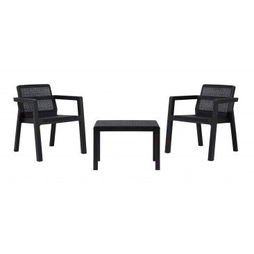 CONJUNTO 2 CADEIRAS + MESA RIVIERA ANTRACITE