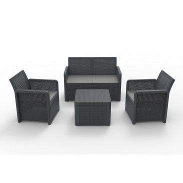 CONJUNTO NASSAU STORAGE GRAFITO 4 LUGARES